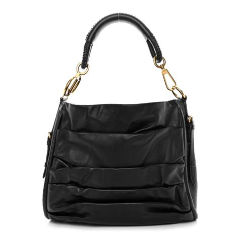 CHRISTIAN DIOR Lambskin Medium Libertine Hobo Black.